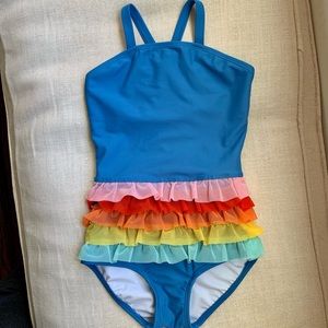 Hanna Andersson Rainbow Tulle One Piece Suit Size 5